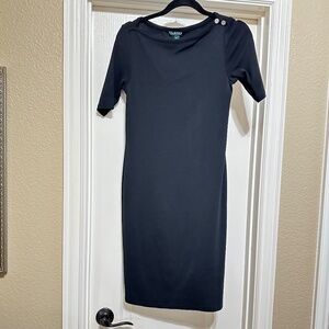 Lauren Ralph Lauren Black Sheath Pencil Dress M